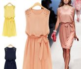 Vestido Chiffon com detalhes